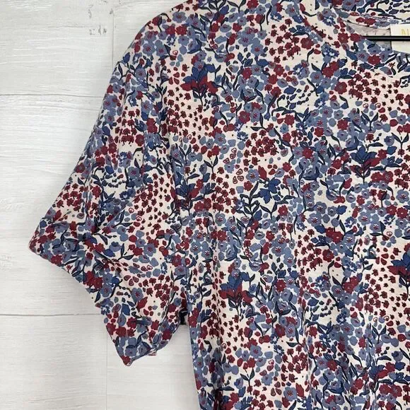 Nation LTD Martine Knit Midi Dress Size Small Floral Print Tiered Smocked Waist - Picture 5 of 16